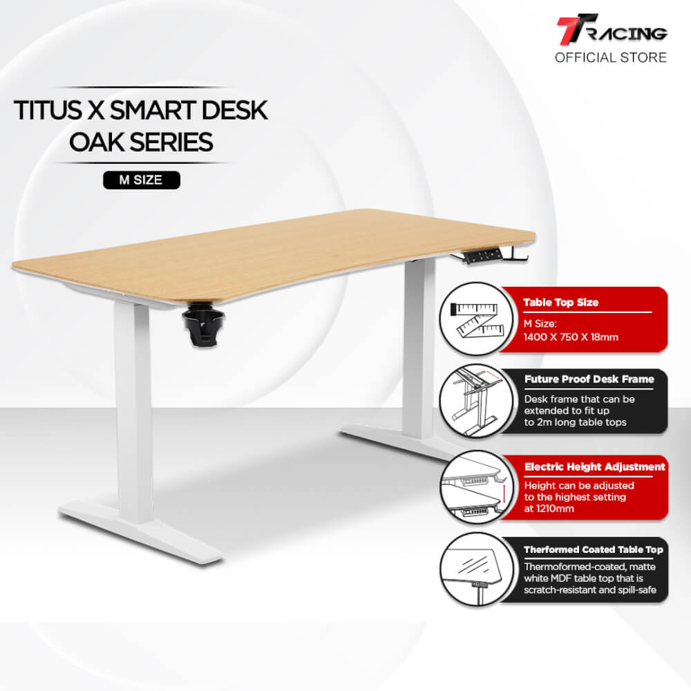 โต๊ะปรับระดับ TTRACING TITUS X SMART DESK 1.4M สี OAK